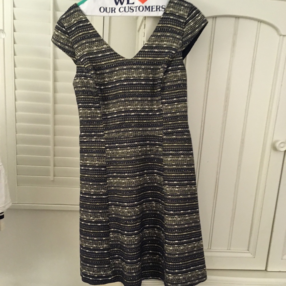 Lily Pulitzer blue and gold tweed dress